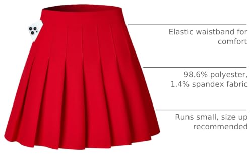 Image of Shestellar Women Pleated Mini Skirt, High Waisted A-Line Skirt with Elastic Waist for Casual Wear