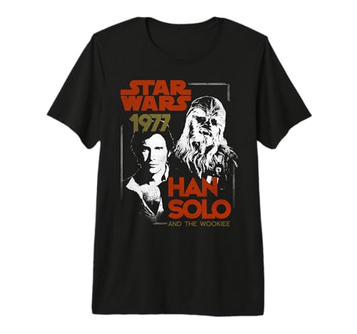 T-shirt Star Wars Han Solo 1977 Premium en coton peigné haute qualité