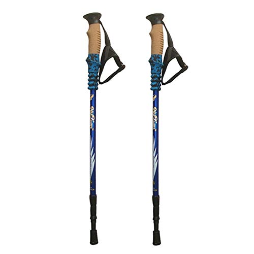 LCRFF Palos Trekking 2pcs / Lot Bastones nórdicos antichoque telescópico Trekking Senderismo trepar Postes Ultraligero Bastones de Senderismo Equipo #546 (Color : Blue)