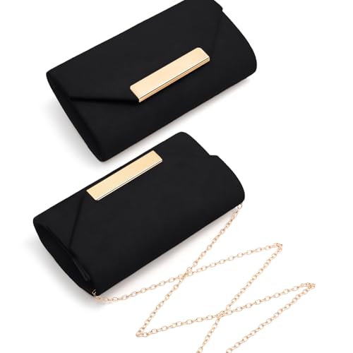 Image of Clutch Purses for Women Evening Bag Faux Suede Formal Party Wedding Cocktail Prom