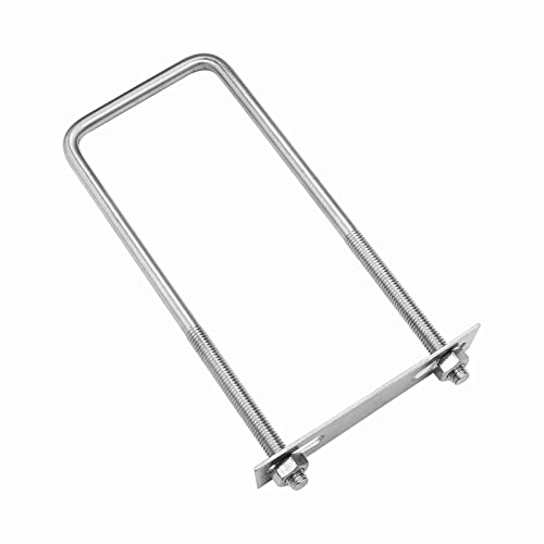 Image of 304 Stainless Steel Square U-Bolts 2.76 inch(70mm) Inner Width, 7.09 inch(180mm) Length Stainless M8 with Nuts, Frame Plate, Accessories for Automobiles Trailer, Boat Trailer Industrial Parts