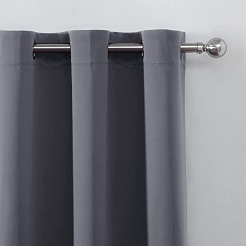 Lemomo Grey Thermal Blackout Curtains/42 X 63 Inch/Set Of 2 Panels Room Darkening Curtains For Bedroom #TOP6