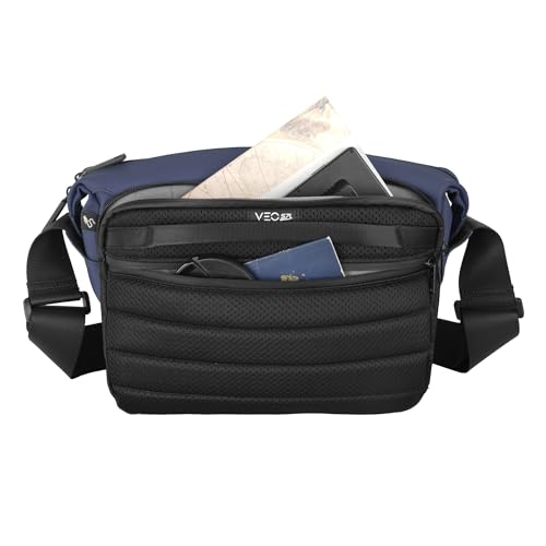 Image of Vanguard VEO Lite S7L Camera & Everyday Shoulder Bag (Navy) - Fits Mirrorless Camera + Multiple Lenses, Tablet Storage, Removable Dividers, Easy-Clean Water-Resistant Design