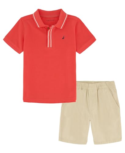 Image of Nautica Boys' Nautica 2 Piece Polo Woven Short Set