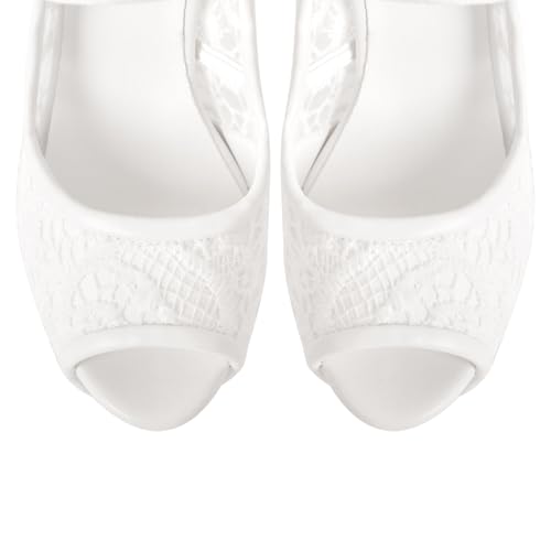 Women's Platform Heels Pumps Stiletto Heels Ankle Strap Rhinestone Peep Toe High Heels Pumps4