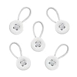 Collar Extenders for Mens/Womens Shirts Soft Elastic Neck Relief Tight Collars for Dress Shirts Button Expanders! (Wide Edge White-5Pcs)