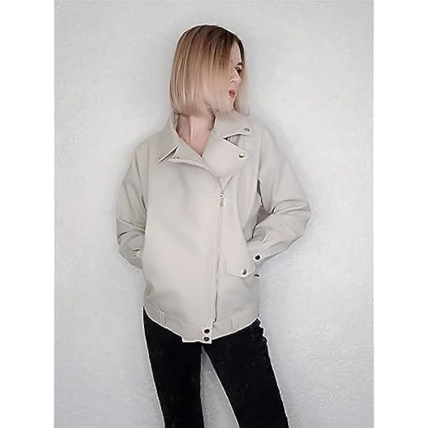 Adhdyuud Vrouwen Streetwear Revers Rits Faux Lederen Jas Met Riem Herfst Losse Motorfiets Pu Jas