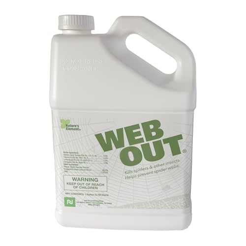 Nisus Web Out Cobweb Eliminator and Repels Spiders Ants Mosquitoes Cockroaches Aids in Web Control Ready-to-Use Biodegradable Spray 1 Gallon