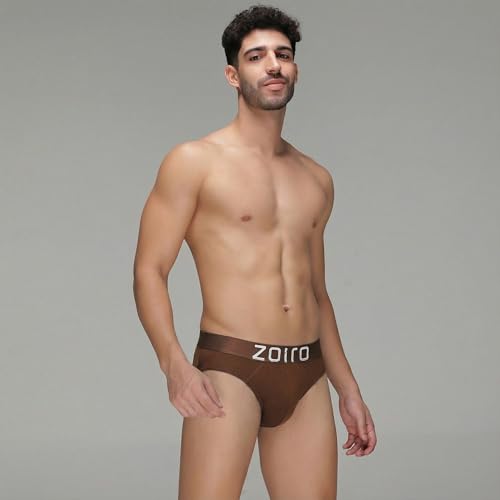 Image of Zoiro Men's Fluid-Fabric Brief | Micro Nylon Waistband | 4-Way Stretch Soft Supple Fit | Skin-Friendly Breathable Innerwear | 90% Cotton 10% Spandex