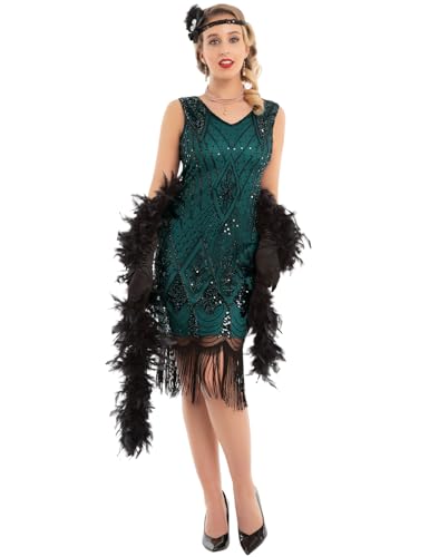 Image of PrettyGuide Women 1920s Gatsby Cocktail Sequin Art Deco Flapper Dress
