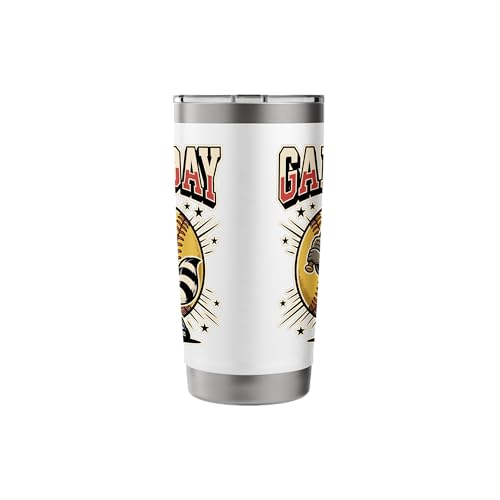 Funny Trash Panda Softball Game Day Raccoon Batter Stainless Steel Insulated Tumbler