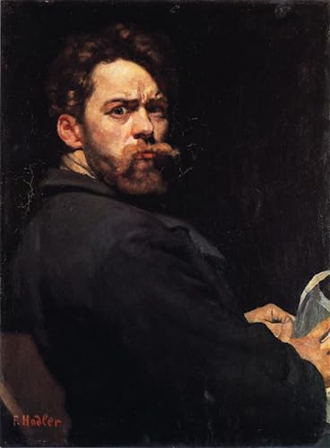 Impression Ferdinand Hodler Autoportrait sur toile de peinture moderne haute définition 60x90