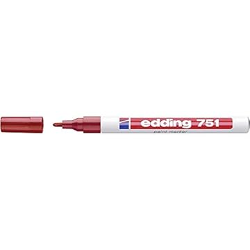edding 750 paint marker - red - pack of 1 pen - round nib 2-4 mm - paint marker for marking and labelling metal, glass, rocks or plastic - heat-resistant, permanent, smudge-proof and waterproof