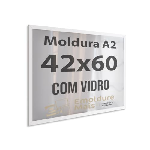 Quadros Moldura com Vidro para Folha A2 42x60 cm de Foto Porta Retrato Poster Decorativo Documento d