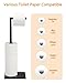 Free Standing Bathroom Toilet Paper Holder Stand with Reserve, Stainless Steel Pedestal Tissue Roll Holder, Black DECLUTTR