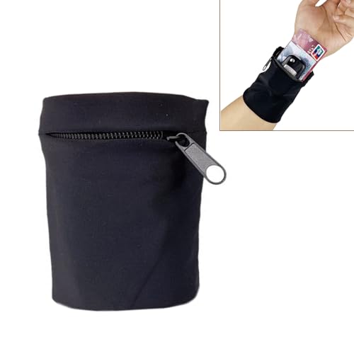 Image of boshiho Unisex Zippered Wristband Pouch Runner's Wrist Pocket Reversible Wrist Wallet