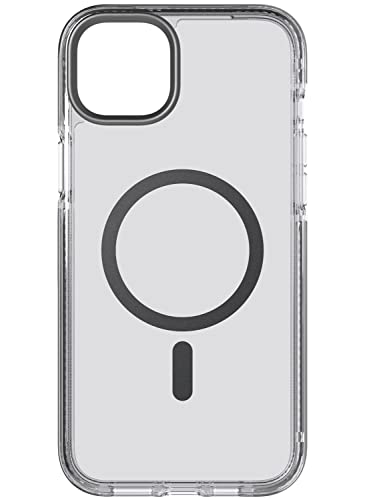 tech21 Evo Crystal Coque pour iPhone 14 Plus, Compatible avec MagSafe, Étui de téléphone de Base, TPU, Transparente/Noir, Protéger des Chutes: 4.9m