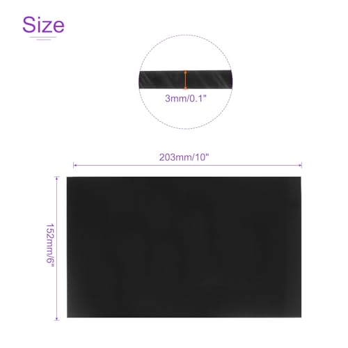 Image of DMiotech 2 Pack 6 x 8 x 0.1 Inch Plastic UHMW Sheets, Ultra High Molecular Weight Polyethylene, Opaque Black Polyethylene Board for Automotive, Chemical, Manufacturing, DIY Home Kitchen