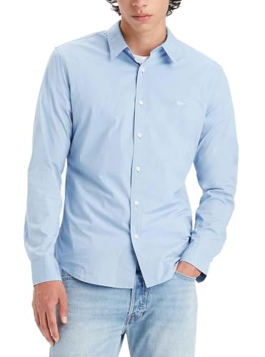 Levi S Long-Sleeve Battery Housemark Slim Camisa, Soft Chambray Blue, L Hombre Levi S Long-Sleeve Battery Housemark Slim Camisa, Soft Chambray Blue, L Hombre