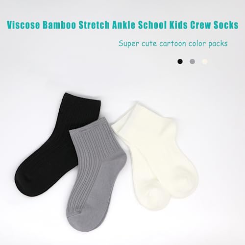 SERISIMPLE Viscose Bamboo Stretch Kids Ankle School Kids Crew Socks Breathable Boy Girl 5 Pairs4