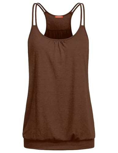 Image of Blevonh Women's Scoop Neck Spaghetti Strap Racerback Workout Cami Tank Tops