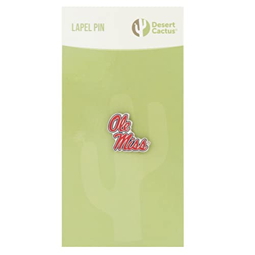 Image of Desert Cactus University of Mississippi Lapel Pin OLEMISS Rebels Made of Metal for Formal Wear, Bag and Hat Jewelry, and Tie Tack