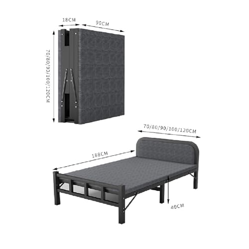 Letto Pieghevole Portatile, lettini da Campeggio, Letto Pieghevole Matrimoniale con Materasso, Robusto Telaio in Acciaio al Carbonio, Materasso Ispessito, Tessuto Delicato sulla Pelle, facil