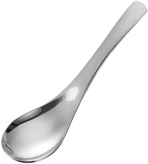 Silverware Flatware Set, 1/4/6/8 Pieces 304 stainless steel spoon thickened palace spoon hotel household deep soup spoon household round bottom large dessert spoon(8 Pieces)