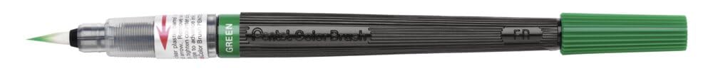 Pentel Colour Brush, Various, Green, 17.5 x 1.3 x 1.3 cm, (XGFL-104X) — image 1
