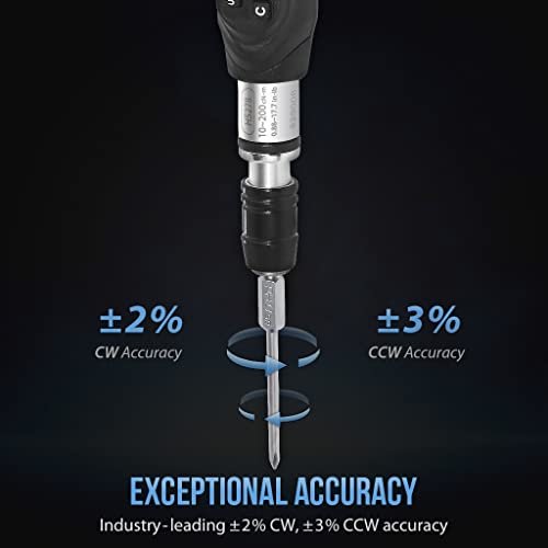 Image of FIRSTINFO H5278 Digital Torque Screwdriver, Dual Direction 0.88-17.7 in-lbs. / 10-200 cN-m / 1.02-20.41 kg-cm, LED and Buzzer Notification, 9 Memory Torque Preset