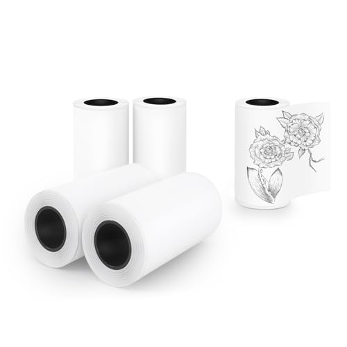 Image of Mini Printer Sticker Paper for Thermal Mini Printer iPhone M02 /T02 /M02S /M02Pro and CP1 /TP6 /TP6-S Bluetooth Pocket Printer, 5 Rolls 57mm x 30mm Mini Printer Paper for Journal,To-do-list, Item Label