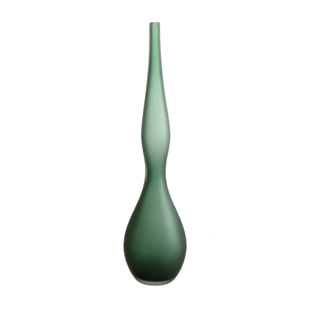Glass Vase Forest Leaf Decorative Object Green 45 cm