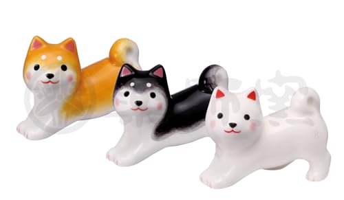 中外陶園 薬師窯 わんこ日和柴犬箸置きセット のびトリオ 【9709】
