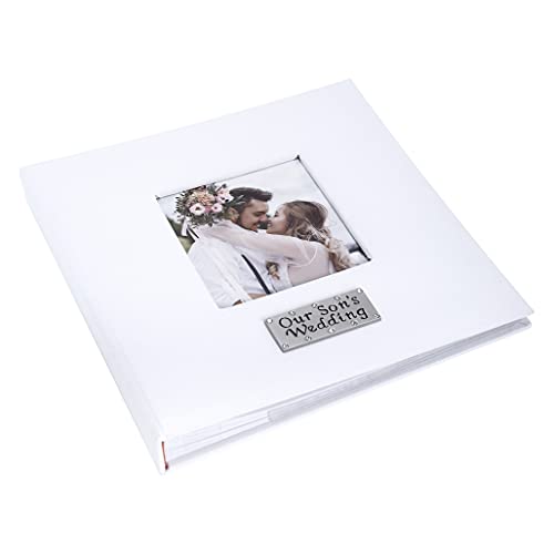 Our Son's Wedding (boxed) photo album (boxed gift - Holds 6x4 photos x 100) Insert your own photo into the clear window.