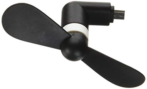 Pandawell OTG Micro USB Mobile Phone Fan Portable Dock Cool Cooler Rotating Fan for Samsung Galaxy S7, S7 Edge, LG G5 & Other Android Smart Phone (Black)