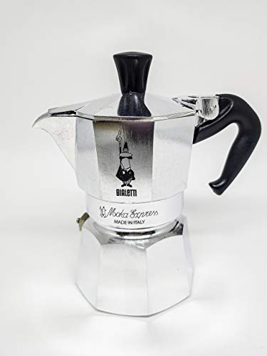 Kit Nuova Moka Bialetti 1 Xícara + Espumador Marrom + Balança