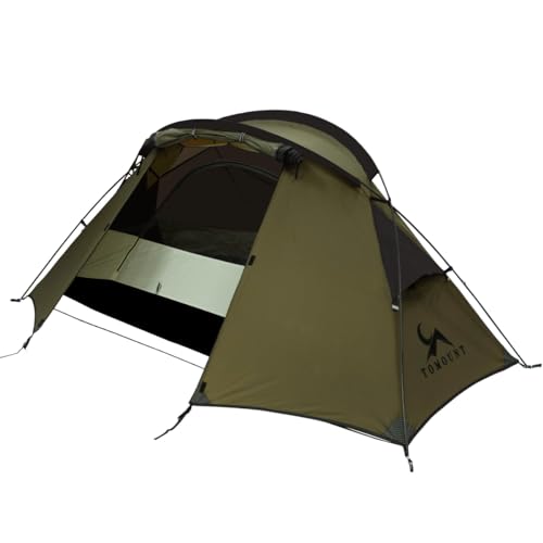 TOMOUNT Zelt 1 Person Nylon Ultraleichte Campingzelt Kleine Packungsgröße, 4 Saison Wasserdicht &...