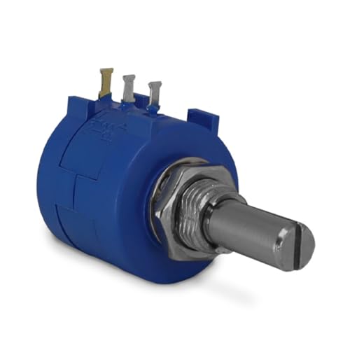 Potenciômetro Linear tipo B WXD3590 | Ø10mm Multivoltas sem Knob Azul 5KΩ