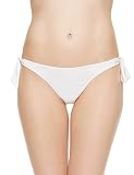 EONAR Damen Niedriger Bund Bikinihosen Seitlich zu binden Brazil-Bikinislip, Weiß, S(34-36in)