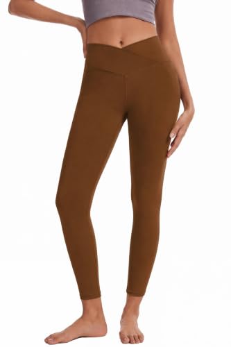 BCOFUI Womes Crossover High Waisted Yoga Pants Leggings Caramel — view 4