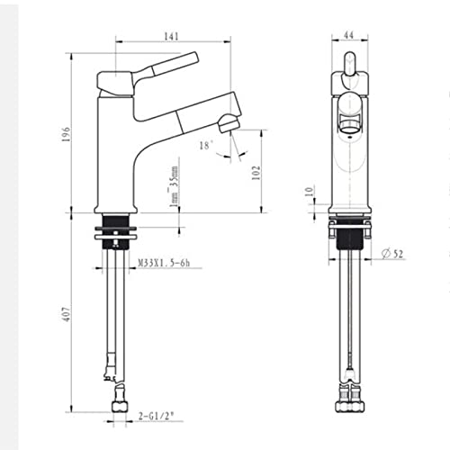 Grifo de baño solucionador de espacio con rociador extractor flexible 3