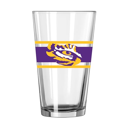Image of Logo Brands NCAA 16 oz Pint Glass - Durable Glass With Bold Team Color- Chip-Resistant Rim Drinkware For Fans, Tailgates, Home Bars & Everyday Use