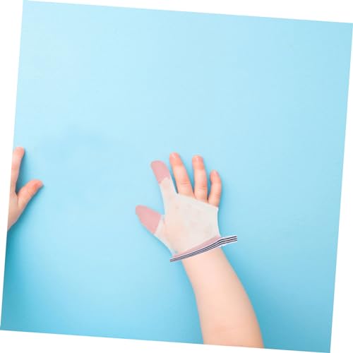 FRCOLOR 2Pairs Finger Stop Gloves Skin Friendly Thumb Finger Protectors for Breathable Comfortable for Thumb Prevention Includes Options2