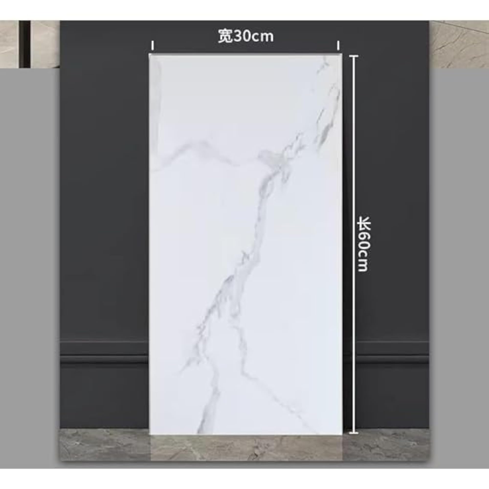 Waterproof Marble Peel & Stick Wall Tiles PVC Self Adhesive Backsplash