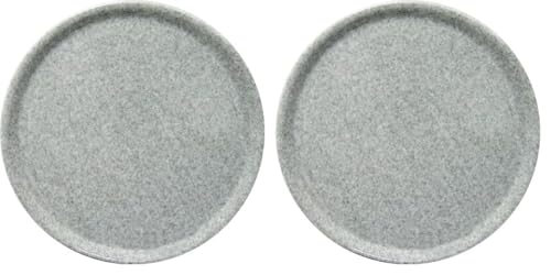 HENDI Assiette à pizza ronde, porcelaine, motif: granite, conviennent pour la lave-vaisselle et les fours à micro-ondes, ⌀330 mm, gris (Lot de 2)
