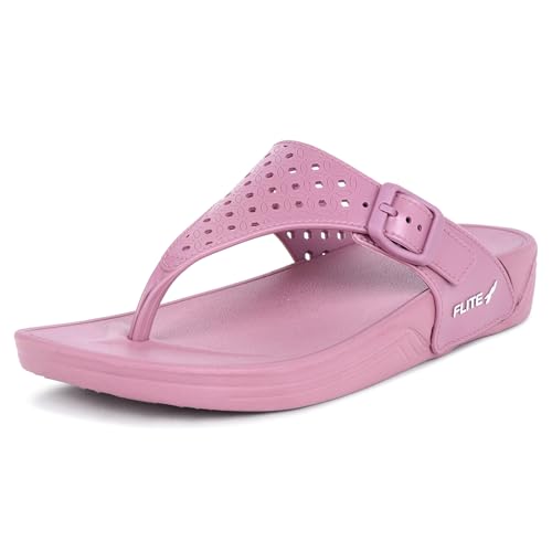 flite Daily Use Slippers For Women/Bathroom Slippers/Home Slippers/All Day Wear Fl-430 (Tulip, Numeric_6), Pink