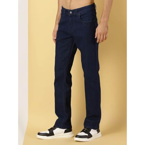 Image of Blue Jeans for Men Regular Fit - Cotton Jeans Pant for Men, Regular Denim Jeans for Boys - Light Fade Jeans for Men