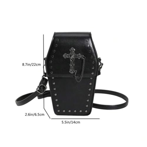Gothic Purse Coffin Shape Crossbody Bag Mini Punk Small Bag2
