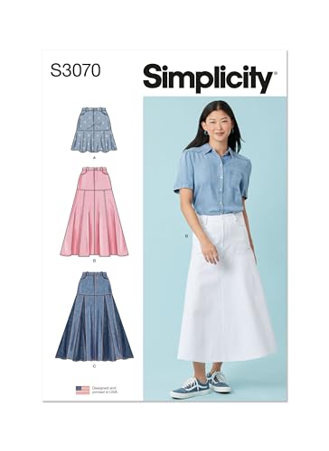 Simplicity SS3070Y5 Misses' Flared Skirts Sewing Pattern Packet, Design Code S3070, Sizes 18-20-22-24-26