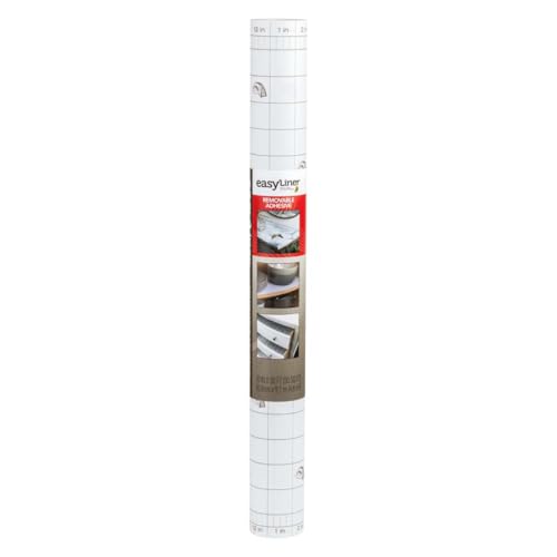 EasyLiner Clear Adhesive Shelf Liner for Cabinets, Cupboards & Protective Covering - Peel and Stick Shelf Liner Easy to Cut & Fit - Self- Adhesive & Removable - 20